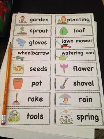 Kindergarten Centres, Preschool Garden, Spring Kindergarten, Spring Writing, Spring Classroom, Spring Centers, Spring Words, Wall Words, Spring School