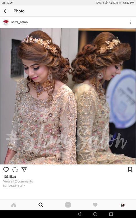 Joda Hair Styles For Wedding, Walima Look, Hair Styles For Wedding, Down Hairstyles For Long Hair, Red Bridal Dress, Braid Videos, Bridal Makeup Images, Ponytail Hairstyles Easy, Asian Wedding Dress