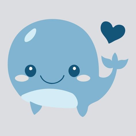 Vector cute happy kawaii whale vector ar... | Premium Vector #Freepik #vector #cute-whale #fish-illustration #cartoon-art #cute-illustration Whale Cartoon Drawing, Cute Whale Drawing, Whale Kawaii, Chalk Doodles, Pool Illustration, Whale Vector, Whale Cartoon, Cartoon Baby Animals, Whale Clipart