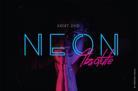 Neon Absolute Sans Font | dafont.com Absolute Duo, Sign Fonts, Classy Fonts, Font Duo, Best Free Fonts, Creative Poster Design, Retro Font, Handwritten Fonts, Handwriting Fonts