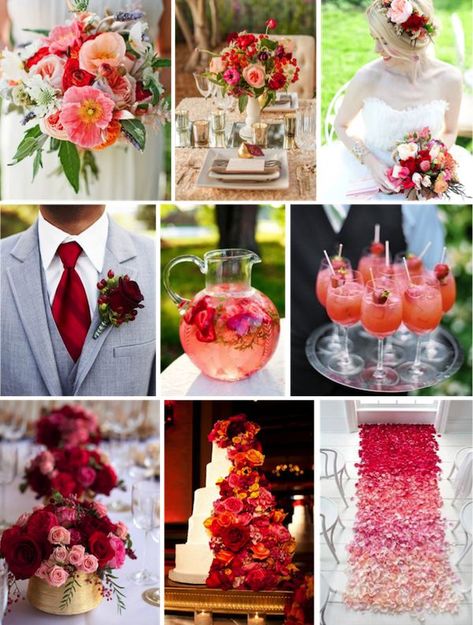 Cranberry/peach/rosegold wedding colors Red And Coral Wedding, Red Pink And White Wedding Theme, Peach Moodboard, Cranberry Wedding Colors, Red And Pink Wedding, Peach Wedding Decorations, September Wedding Colors, Cranberry Wedding, Coral Wedding Themes