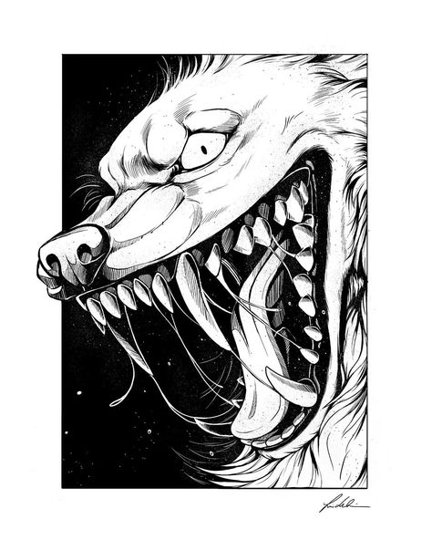 Hungry Wolf, Pet Artist, Dog Artist, Bizarre Art, Pets Drawing, Dog Artwork, Canine Art, Deal With The Devil, A Wolf