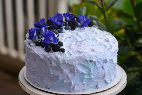 Dinner Party Cake, Lemon Whipped Cream, Butterfly Pea Flowers, Butter Mochi, Flower Desserts, Mini Pumpkin Cheesecake, Butterfly Pea Tea, Butterfly Pea Flower Tea, Beautiful Cake Designs