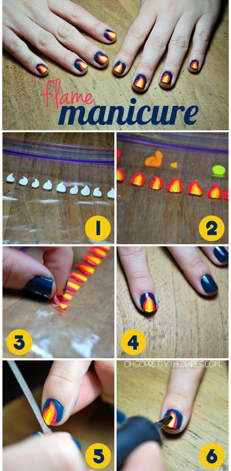 Make your own nail decals using the plastic baggie method. | 32 Easy Nail Art Hacks For The Perfect Manicure Do It Yourself Nails, Diy Nails Stickers, Nail Art Diy Easy, Art Hacks, Tattoo Henna, Nail Swag, Diy Nail Art, Top Nail, Halloween Nail