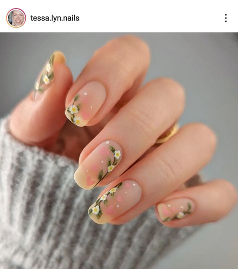 Subtle Nails, Spring Nail Designs, Pretty Nail Art, Spring Nail, Dream Nails, Floral Nails, Chic Nails, Short Acrylic Nails, Gorgeous Nails