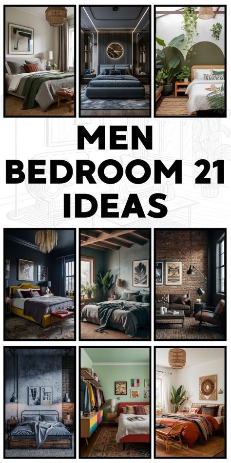 Wallpaper for Bedroom 23 Ideas: Transform Your Space with Style Writers Bedroom Ideas, Room Color Ideas For Men Masculine, Masculine Bedroom With Feminine Touches, Masculine Art Over Bed, Bachelor Bedroom Ideas Masculine, Masculine Apartment Decor Bedroom, Traditional Masculine Bedroom, Boho Masculine Bedroom, Dark Mens Bedroom