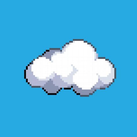 Cloud Pixel Art, Retro Games Pixel, Icon For Website, Cloud Icon, Art Games, Cloud Data, Cloud Gaming, Pixel Art Games, Pixel Games