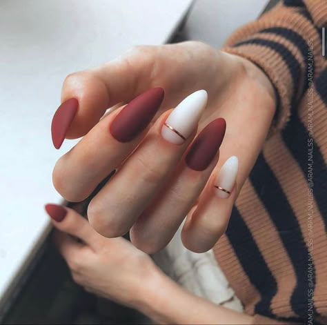 Fall Nails Almond, Early Fall Nails, Shiny Nails Designs, Simple Fall Nails, Ideas Para Uñas, Maroon Nails, Ideas Uñas, Fall Gel Nails, Simple Gel Nails