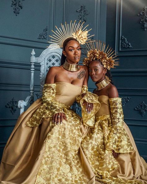 Mother and daughter goals!! They slayed this shoot 👑 . . . . Repost from @iamsavagebeauty - Today at 12:30pm I gave birth to this Angel.… Queen Outfits, Black Royalty, African Royalty, Oh My Goddess, Royalty Aesthetic, Afrikaanse Mode, Glam Photoshoot, Black Goddess, African Queen