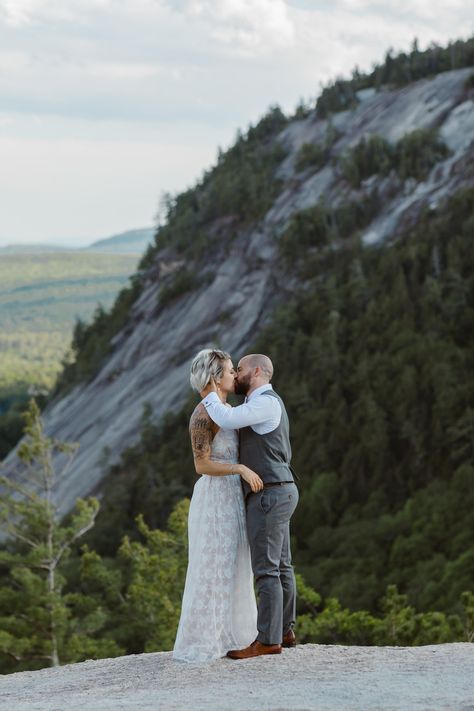 Intimate Cathedral Ledge elopement in New Hampshire in the Spring. Couples wedding portraits. Cathedral Ledge is a stunning mountain top location that you can drive up for a small ceremony and portraits. New Hampshire elopement photographer. Converse Photography, Micro Wedding Ideas, Airbnb Wedding, October 5th, Micro Weddings, White Mountains, Couples Wedding, Planning Guide, Dream Wedding Ideas