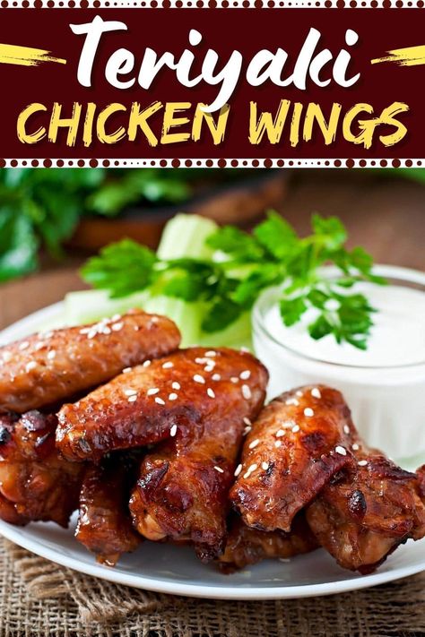 You might not believe it, but these delicious teriyaki chicken wings are baked, not deep-fried. But don't worry, they're just as crispy and addictive! Teriyaki Chicken Wings In The Oven, Panda Express Teriyaki Chicken, Baked Teriyaki Chicken Wings, March Madness Food, Wing Flavors, Meals To Make With Chicken, Bbq Wings Recipe, Picnic Aesthetics, Deep Fried Chicken Wings