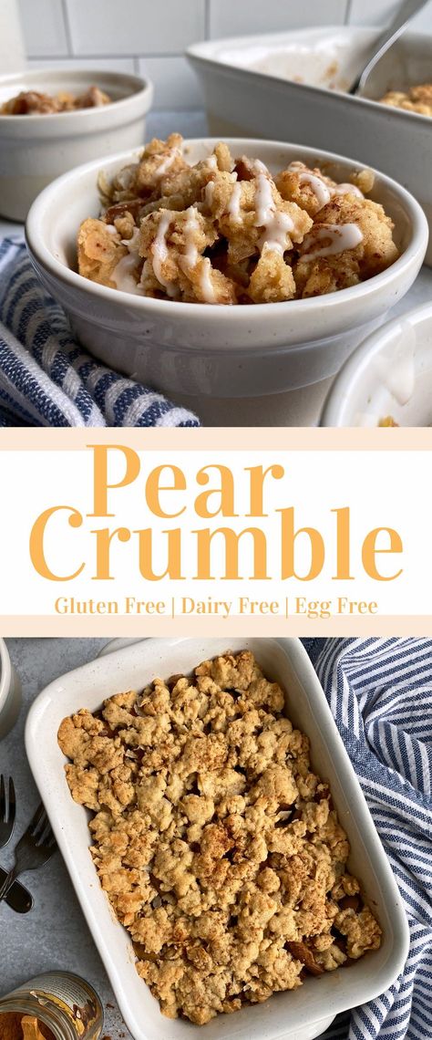 Pear Crisp Gluten Free, Low Calorie Pear Desserts, Thm Pear Recipes, Wfpb Pear Recipes, Healthy Pear Crumble, Healthy Pear Crisp With Oats, Paleo Pear Crisp, Keto Pear Crisp, Almond Flour Pear Recipes