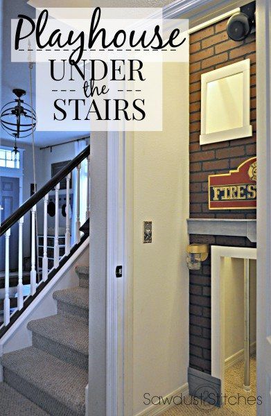 Playhouse Under The Stairs, Under The Stairs Closet, Under Stairs Playhouse, Stairs Closet, Retro Basement, Under The Stairs, Hippie Home Decor, Basement Design, Under Stairs