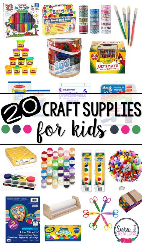 A showcase of our 20 favorite must have craft supplies for kids to be ready to make on the spot art projects. #crafts #art #craftsupplies #kids Toddler Art Supplies, Spot Art, Art Caddy, Art Videos For Kids, Kids Craft Supplies, Arts And Crafts For Teens, Arts And Crafts House, Kids Art Supplies, Easy Arts And Crafts