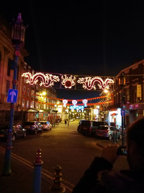 Liverpool Chinatown lights on Liverpool At Night, Bold Street Liverpool, Liverpool Buildings, Liverpool Chinatown, Liverpool City Centre, Liverpool, Broadway Show Signs, Broadway Shows, Broadway