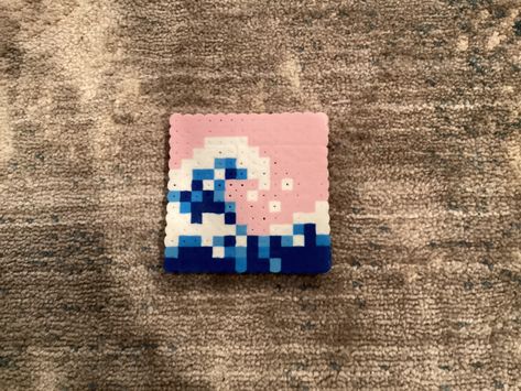 Wave Perler Beads, Ocean Perler Beads, Fireboy And Watergirl, Beads Art, Perler Ideas, 3d Perler Bead, Bible Cover, Bible Covers, Perler Bead