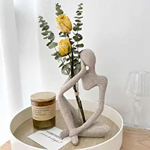 Living Room Sculpture, The Thinker Sculpture, The Thinker Statue, Bureau Decor, Vase Deco, Housewarming Decorations, Resin Sculpture, Nordic Home, Desktop Decor