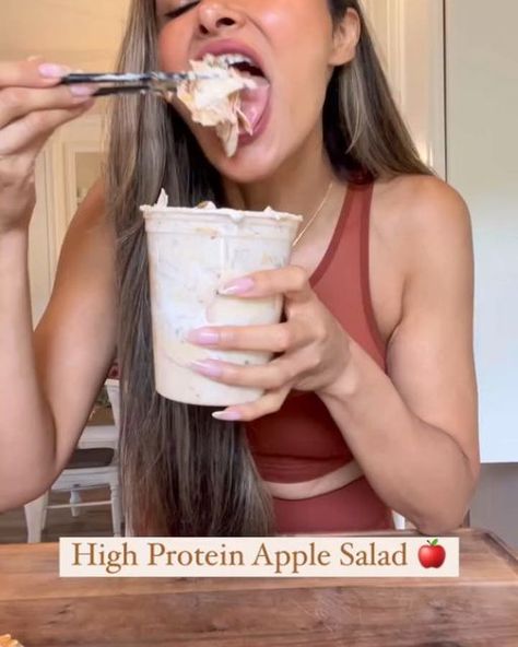 Weight loss with Mediterranean Diet on Instagram: "HIGH PROTEIN APPLE SALAD DESSERT!! 🍎  Would you try this?!  All you need is: Apples Greek yogurt Peanut butter Honey Cinnamon Granola  That’s it… this is probably my favorite way to eat apples now! You have to try it! 🥰 - - - - - - - - - - - - - - - - 🏠 Save this post for quick, effective home workouts you can do anytime! 🍇 Join our community for easy exercises and MedDiet secrets Follow 👉 @weightloss.mediterraneandiet 👈 now! . . . . Cre: Ig/low.carb.love . . . . #mediterraneandiet #mediterraneanfood #mediterraneandietrecipes #mediterraneanmealplan #mediterraneandietmealplan #healthymealplan #chickpeasalad #mediterraneanchickpeasalad #chickpearecipe #plantbasedrecipes #plantbasedprotein #veganrecipes #vegansaladrecipes #highproteinsa Apple Salad Recipe Healthy, Greek Yogurt Peanut Butter, Greek Yogurt And Peanut Butter, Low Carb Love, Cinnamon Granola, Apple Salad Recipes, Peanut Butter Snacks, Healthy Greek Yogurt, Refreshing Snacks