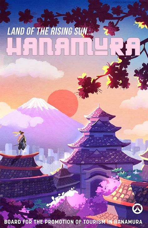 The Travel Overwatch Poster Set Overwatch Posters, Over Watch, Hattori Hanzo, Overwatch Hanzo, Overwatch Wallpapers, Overwatch Comic, Overwatch Memes, Japanese Travel, Game Poster