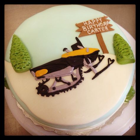 Snowmobiling cake Snowmobile Cake, 18th Birthday Cake Boys, Birthday Cake Boys, March Birthdays, 15th Birthday Party Ideas, Derby Cars, 18th Birthday Cake, Winter Cake, March Birthday