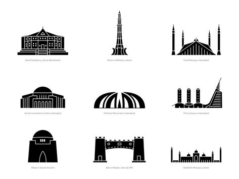 Pakistan Landmarks, Pakistan Design, Building Tattoo, Architecture Studies, Symbols Of Islam, City Outline, Pakistan Map, Pakistan Images, Textile Studio