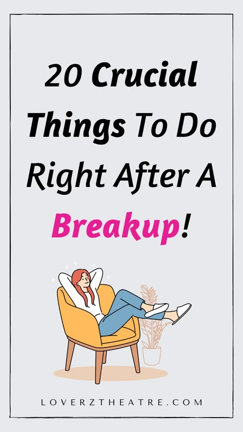 Are you wondering what to do after a breakup? There’s a list of crucial things you should do immediately after a breakup that will improve your mood. Whether you need relationship tips on how to get over your ex, or how to forget someone you love, see these 20 things to do after a break to heal yourself How To Boss Up After A Break Up, Help With Breakup, What To Do After A Breakup List, How To Know Its Time To Break Up, How Do You Get Over A Breakup, Questions After A Breakup, Starting Over After A Breakup, Taking A Break From Relationships, What To Do After Breakup