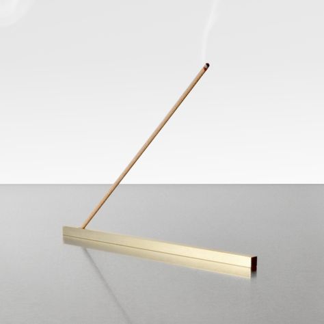 Cinnamon Projects 'Linea' Incense Burner. Hand crafted in solid brass. Available at cinnamonprojects.com Scents created to inspire. Objects designed for ritual. #incense Minimalist Furniture, Metal Sheet, Incense Holder, Incense Burner, Objects Design, Art Object, Industrial Design, Incense, Home Goods