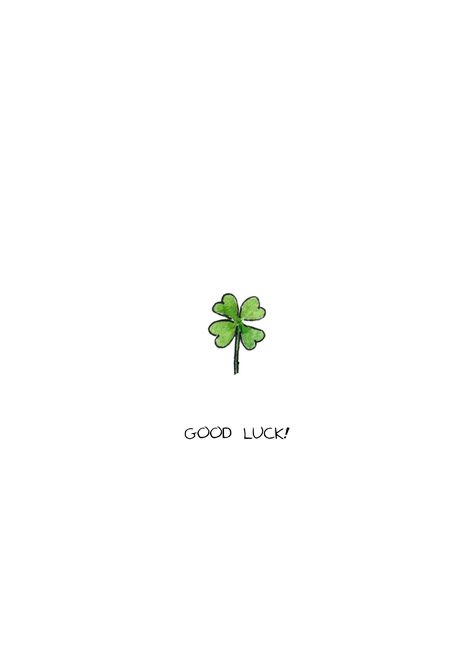 Best Of Luck Quotes, Good Luck Cards Handmade, Good Luck Aesthetic, Greeting Cards For New Year, Product Typography, Good Luck Tattoo, Clover Card, Good Luck Clover, Seeded Paper