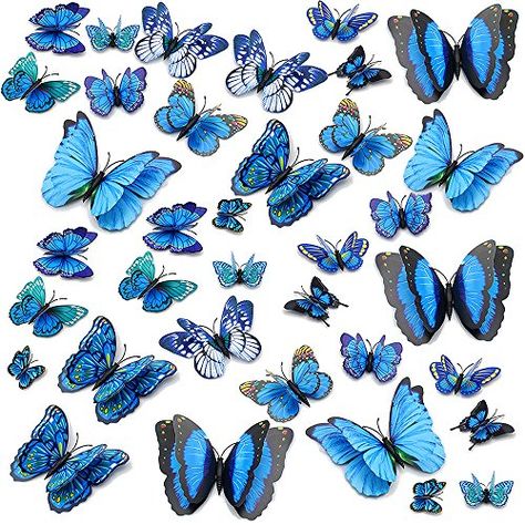 Butterfly Wallpapers, Purple Butterfly Wallpaper, Android Wallpaper Blue, Wings Butterfly, Blue Butterfly Wallpaper, Butterfly Stickers, Butterfly Wall Decals, Home Nursery, Murals For Kids