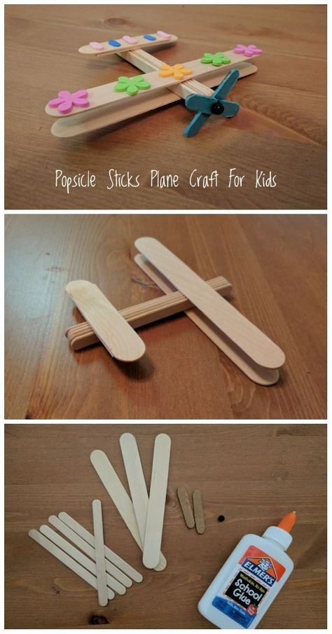 Airplane Craft for Kids #kidscrafts #craftsforkds #crafts #airplane #popsiclestickcrafts #preschoolcrafts #stem Airplane Craft, Plane Crafts, Diy Popsicle Stick Crafts, Airplane Crafts, Transportation Crafts, Diy Popsicle, Travel Crafts, Transportation Theme, Craft Easy