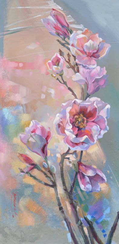 Painting Magnolia, Japanese Magnolia, Tulip Tree, Floral Words, Front Rooms, Magnolia Trees, Frame Gallery, Flower Paintings, Painting Inspo