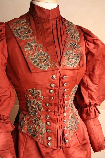 Victorian Bodice, 1890s Fashion, 1800s Fashion, Victorian Costume, 19th Century Fashion, Period Outfit, Century Clothing, Victorian Clothing, Antique Dress