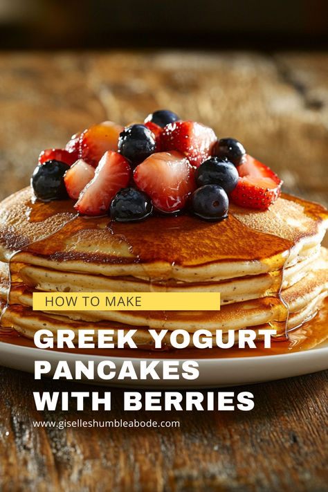 Learn how to make fluffy Greek yogurt pancakes with fresh berries in this easy, protein-packed breakfast recipe. Perfect for a healthy morning, these pancakes are light, nutritious, and full of flavor. Try them for your next brunch or weekday meal!

#GreekYogurtPancakes #HealthyBreakfast #ProteinPancakes #BerryPancakes #BreakfastRecipe #FluffyPancakes #EasyBreakfast Yogurt Pancake Recipe, Greek Yogurt Pancakes Recipe, Make Greek Yogurt, Berry Pancakes, Greek Yogurt Pancakes, Packed Breakfast, Yogurt Pancakes, Easy Protein, Healthy Pancake Recipes