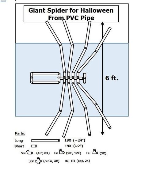 Spider From PVC Pipe (with Pictures) Spider For Halloween, Pvc Crafts, Simple Halloween Decor, Scary Halloween Decorations Diy, Halloween Lawn, Organizing Solutions, Craft Organizer, Pvc Pipe Fittings, Halloween Diy Outdoor