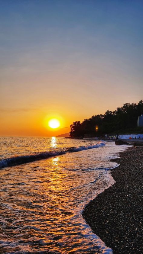 Evening at sea. Black sea, Sochi. Black Bird Tattoo, Sea Pictures, Lovely Places, Adobe Illustrator Tutorials, Sea Photo, Bird Tattoo, Star Cloud, Ocean Wallpaper, Aesthetic Colors