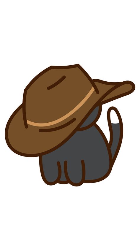 This cute gray cat decided to be a brutal cowboy - an animal herder who tends cattle on ranches, traditionally on horseback, and often performs a lot of other ranch-related tasks. Though it... Cat In Cowboy Hat, Cowboy Hat Sticker, Cute Gray Cat, Gray Cat, On Horseback, An Animal, Cowboy Hat, Cowboy