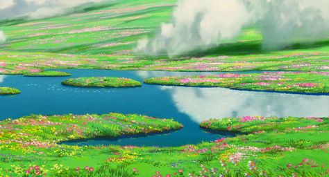 Beautiful (high-resolution) hand-painted scenes from Miyazaki films. [x-post from r/movies] - Album on Imgur Anime Rainbow, Howls Moving Castle Wallpaper, Studio Ghibli Wallpaper, Studio Ghibli Films, Art Studio Ghibli, Ghibli Wallpaper, 하울의 움직이는 성, Castle Background, Studio Ghibli Background