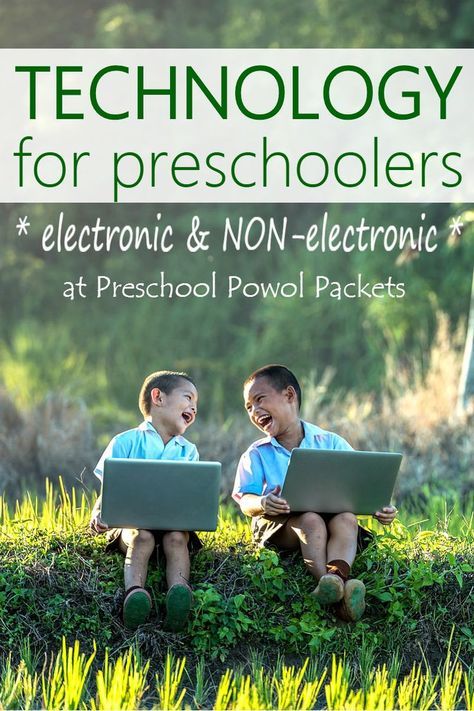 Technology for preschoolers...examples of technologies young children can use (both electronic and non-electronic) AND how to integrate it into your STEM activities & plans! Technology For Preschoolers, Preschool Technology, Elementary Technology, Stem Curriculum, Fun Outdoor Activities, Technology Lessons, Teacher Technology, Stem Projects, Text Overlay