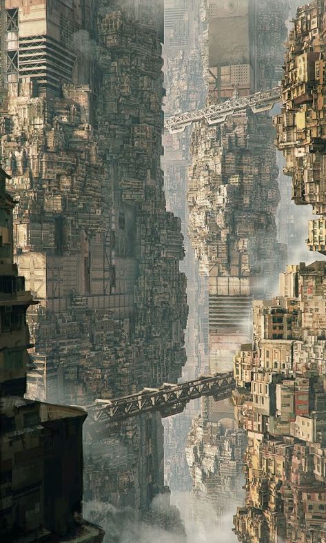 City In The Sky, Concept Art Landscape, Ville Cyberpunk, Art Cyberpunk, Sci Fi Landscape, Sci Fi City, Cyberpunk City, Arte Cyberpunk, Fantasy City