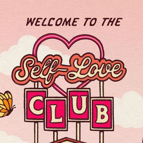 Amy Perez on Instagram: "Welcome to the Self-Love Club🌵💘 Everyone is invited, motel rules: be kind to your self!🫂" Self Care Design, Self Love Graphic Design, Aesthetic Self Love Art, Self Love Crafts, Self Love Illustration Art, Room Painting Decor, Welcome Illustration, Welcome Aesthetic, Self Love Day