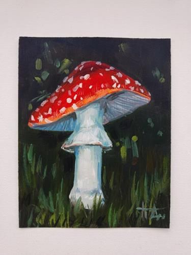 Daily Paintworks - "red fly agaric" - Original Fine Art for Sale - © Dasha Piven Gallery Website, Oil Pastel Art, Daily Paintworks, Painting Class, Small Paintings, Pastel Art, New Artists, Paint Set, Fine Art Gallery