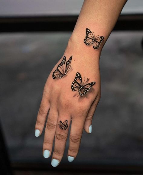 22 Beautiful small butterfly tattoos design ideas you'll tattoo - Page 8 of 22 - Butterfly Tats, Wörter Tattoos, Butterfly Name Tattoo, Small Wave Tattoo, Butterfly Tattoos On Arm, Tattoo Design For Hand, Butterfly Hand Tattoo, About Butterfly, Favorite Tattoos