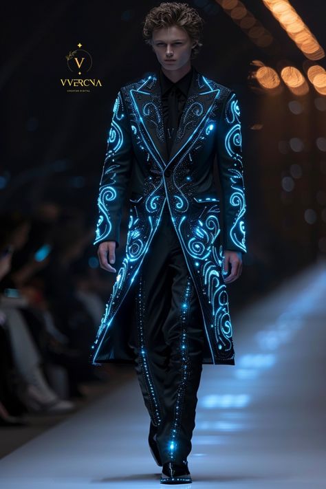 Cyberpunk Outfit Men, Futuristic Outfit Men, Futuristic Mens Fashion, Futuristic Clothing Men, Futuristic Clothes, Cyberpunk Outfit, Downward Spiral, High Fashion Men, Classy Suits