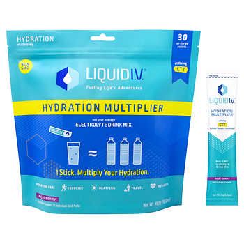 Liquid I.V. Hydration Multiplier, 30 Individual Serving Stick Packs in Resealable Pouch Liquid Iv, Water Hydration, Signs Of Dehydration, Transportation Technology, Electrolyte Drink, Increase Heart Rate, Individual Servings, Acai Berry, Sports Drink