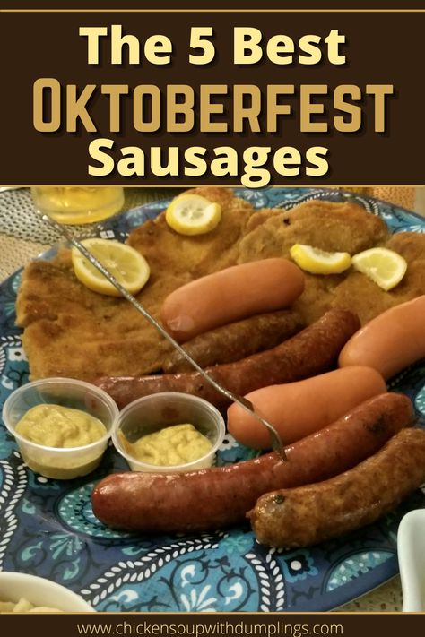 Oktoberfest Sausage Recipes, Oktoberfest Sausage, Chicken Soup With Dumplings, Snack Stick Recipe, Oktoberfest Recipes, Sausage Platter, Sausage On A Stick, Soup With Dumplings, Meat Curing