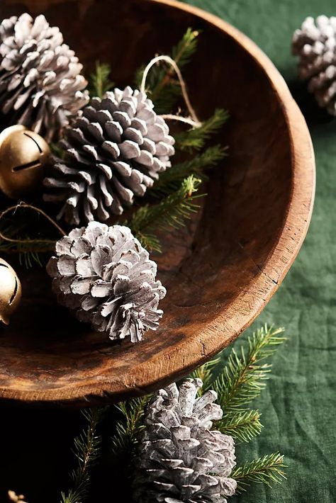 Holiday Décor | AnthroLiving Pine Cone Ornaments, Cone Ornaments, Pine Cone Christmas Decorations, Pine Cone Christmas, Christmas Decor Trends, Pinecone Ornaments, Pine Cone Decorations, Festive Holiday Decor, What Is Christmas