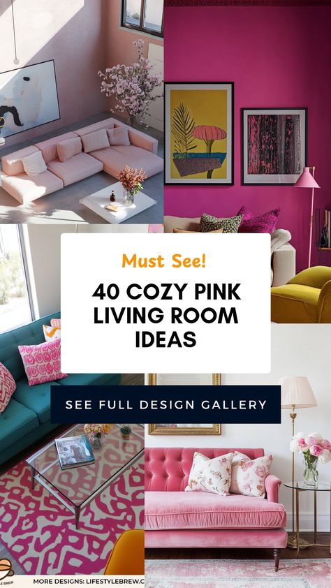 Looking to transform your living space? Check out these 40 cozy pink living room ideas that combine modern aesthetics with warmth. Pink, in its various shades, can evoke a sense of comfort and tranquility that suits any style. Discover tips on how to incorporate soft pink accents, from statement furniture to wall paint, creating a welcoming environment that keeps your guests enchanted. Perfect for thoughtful decoration plans, these ideas will energize your creativity, making your living room feel like home. Embrace a pink palette without hesitation. Dopamine Aesthetic, Pink Living Room Ideas, Eclectic Homes, Aesthetic Living Room, Statement Furniture, Pink Palette, Pink Living Room, Feel Like Home, Pink Interior