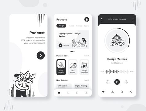 Text Highlight Design, Homepage App Design, Podcast App Design, App Home Page, App Mobile Design, App Homepage, Creative App Design, App Design Trends, Podcast Design