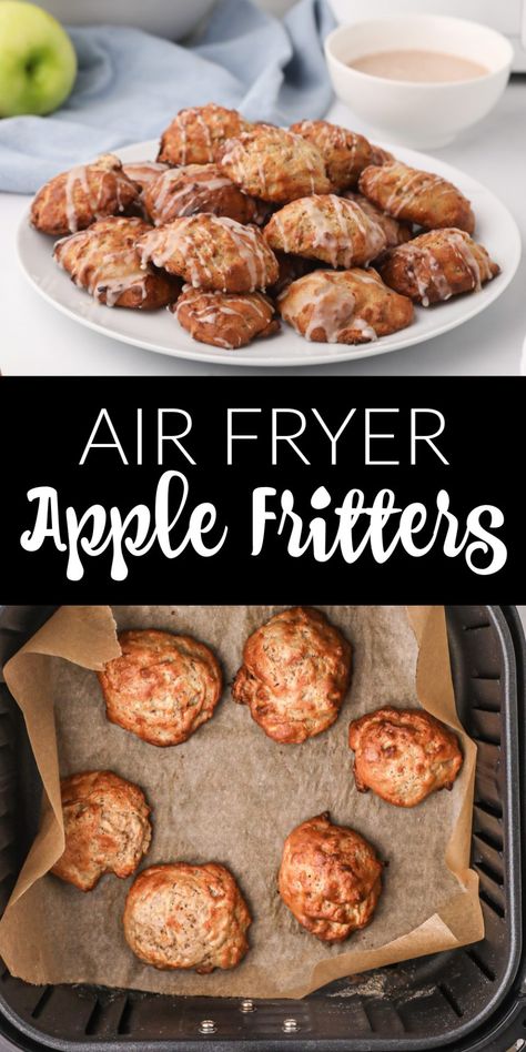 These easy Air Fryer Apple Fritters are the perfect sweet treat for when you want something sweet without the grease. This Apple Fritters recipe is a game changer when it comes to making this recipe because there's no deep frying involved! Instead, the Air Fryer does all the "frying" work for you without dousing your dessert in oil, making this a healthier alternative to regular apple fritters. Airfryer Desserts, Air Fryer Apple Fritters, Air Fryer Recipes Dessert, Healthy Recipe Ideas, The Grease, Air Fryer Oven Recipes, Air Fry Recipes, Easy Air Fryer, Fritter Recipes