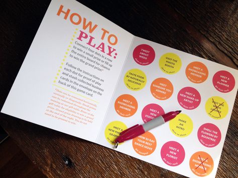 graphic inspiration, cool concept. Scavenger hunt idea! Chamber Ideas, Marketing Activations, Interactive Events, Connect Four, Interactive Exhibition, Corporate Event Planning, Ice Breaker, Event Branding, Event Activities